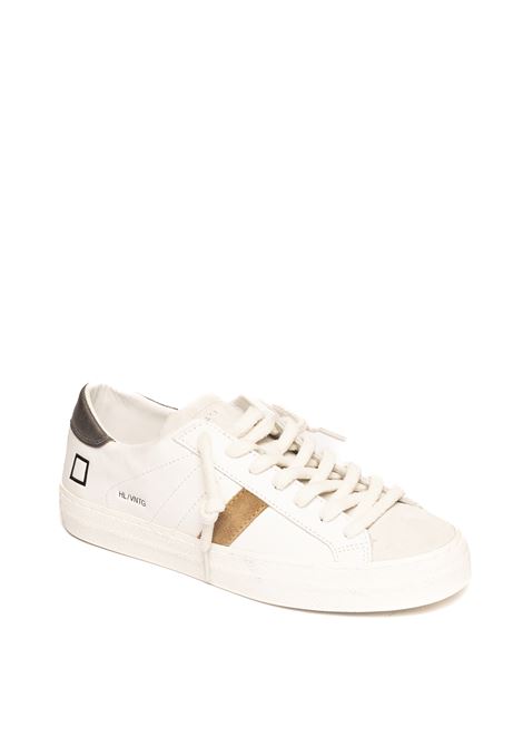 White/metal hill low sneaker D.A.T.E. | HILL LOW D VINTAGECALF-WHT/MET